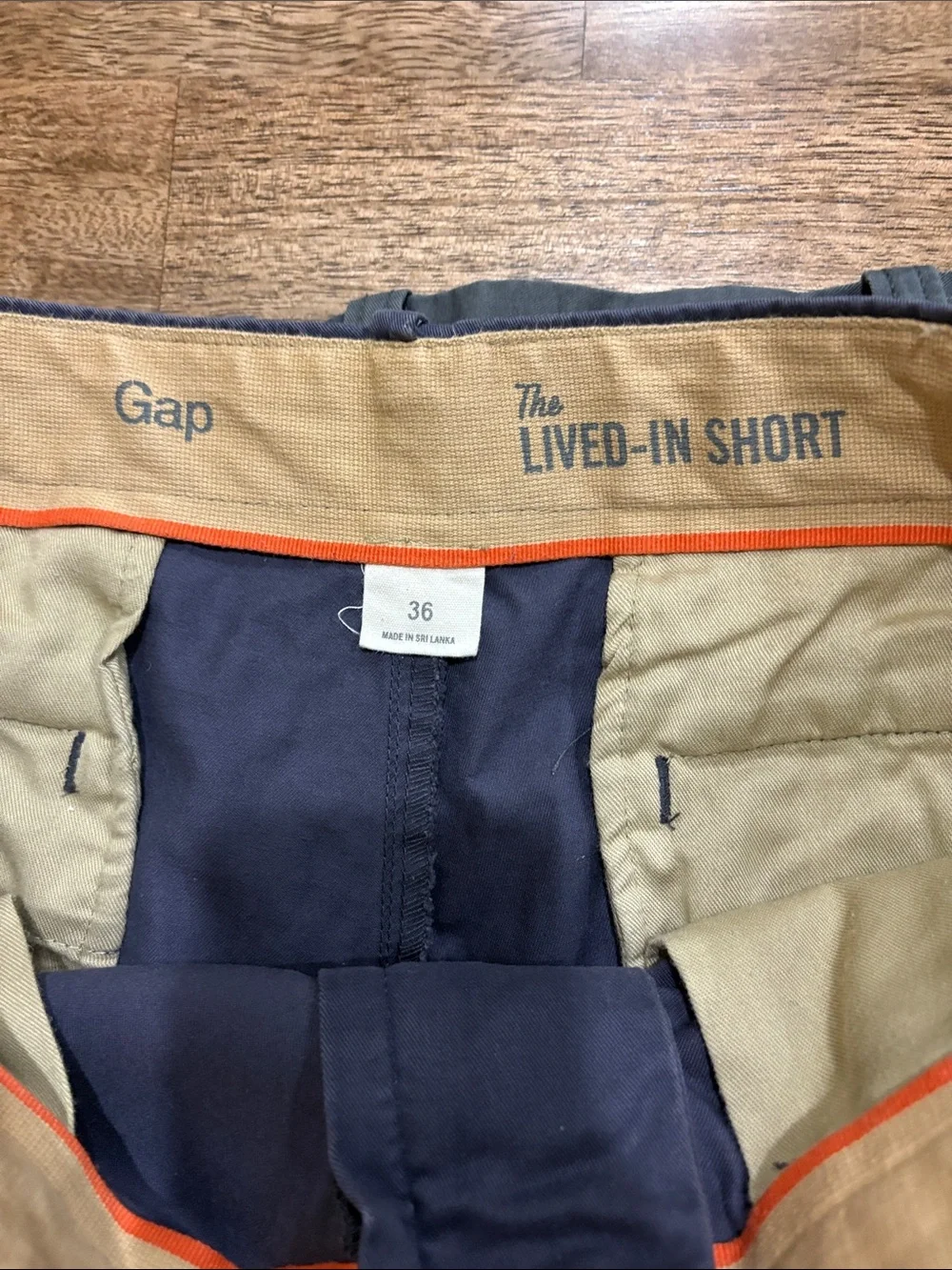 2 Pair Men's Flat Front Shorts in Gray and Navy. Gap and J. Crew. Size 36